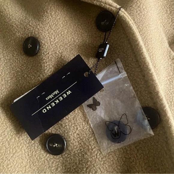 New W/Tags MAX MARA WEEKEND DOUBLE-BREASTED WOOL BROADCLOTH COAT - SIZE 12